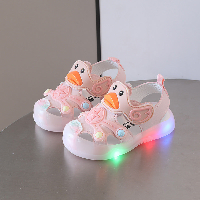 LED Super-Duck I Krokokids - Rutschfeste atmungsaktive Sommerschuhe